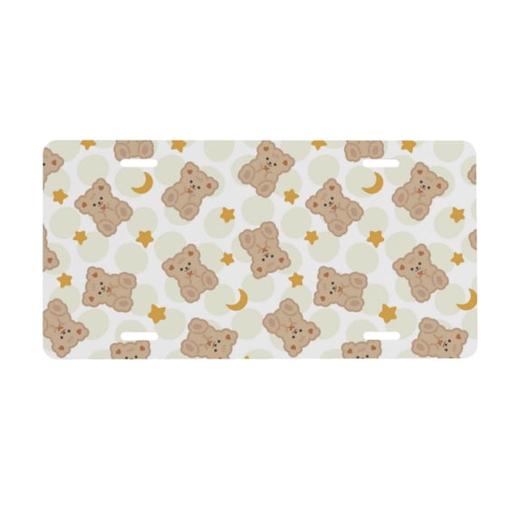 Kdxio Kawaii Bear License Plate Car Front License Plate Car Decoration Car Accessories Front Tag Plate Standard Size