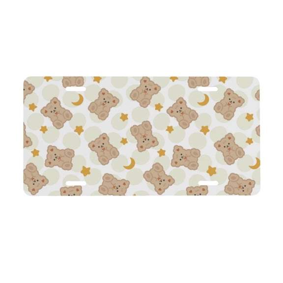 Kdxio Kawaii Bear License Plate Car Front License Plate Car Decoration Car Accessories Front Tag Plate Standard Size