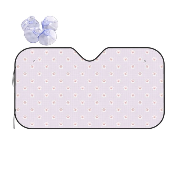 Kdxio Kawaii Cat Paw Print Front Windshield Sun Shade,Folding Auto Sunshade for Car Truck SUV-