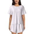 thumbnail image 1 of Kdxio Kawaii Cat Paw Print Pajamas Sets for Women Short-Sleeved Pjs with Lounge Shorts Two Piece Sleepwear S-4XL, 1 of 9