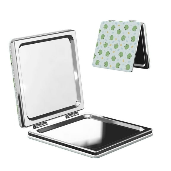 Kdxio Kawaii Frogs Pocket Mirror, 1X/2X Travel Makeup Mirror 2-Sided Folding Small Mirror Portable Double-Sided Magnifying Cosmetic Mirror for Gift-Square