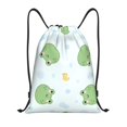thumbnail image 1 of Kdxio Kawaii Frogs Print Drawstring Backpack Bag,Waterproof Draw String Back Sack, Gym Drawstring Bags Swim Bag For Unisex, 1 of 9