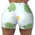 thumbnail image 1 of Kdxio Kawaii Frogs Print Workout Shorts for Women Seamless Soft Smooth Gym Yoga Scrunch Active Shorts, 1 of 5