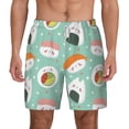 thumbnail image 1 of Kdxio Kawaii Sushi Print Men'S Swim Trunks With Compression Liner 7 Inch Inseam Quick Dry Swim Shorts, 1 of 7