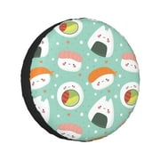 Kdxio Kawaii Sushi for Tire Cover Wheel Protectors Tyre Covers Weatherproof Wheel Covers Universal Fit for Trailer Rv SUV Truck Camper Travel Trailers 14 inch
