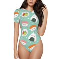 thumbnail image 1 of Kdxio Kawaii Sushi for Women's Short-Sleeved Onesie Stylish Round Neck Pajamas Bodysuit Jumpsuit Nightwear-XX-Large, 1 of 7