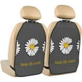 thumbnail image 1 of Kdxio Keep Life Simple Daisy Flower Print 2 Pack Car Kick Mat Seat Cover Back Protector Mat with Pockets for Organizer Backseat Protector and Storage Anti Kick Pad for Vehicles, 1 of 1