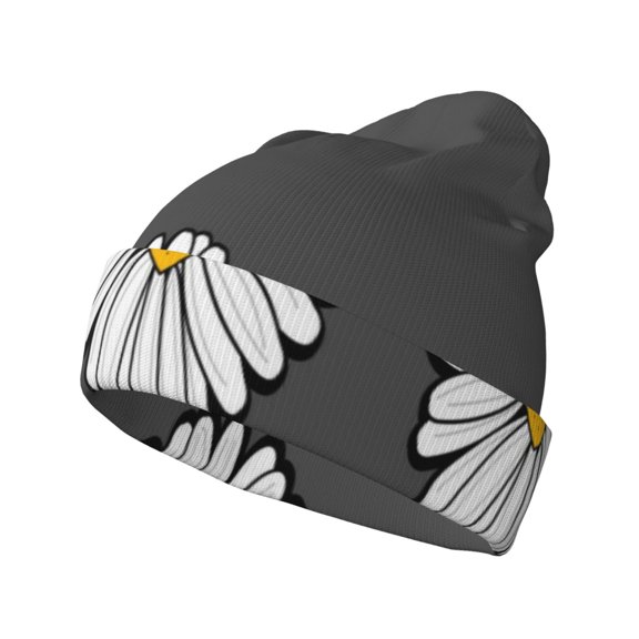 Kdxio Keep Life Simple Daisy Flower Winter Beanie for Men Women Beanie Knit Hat Cuffed Cap Beanie Knit Chunky Snow Cap