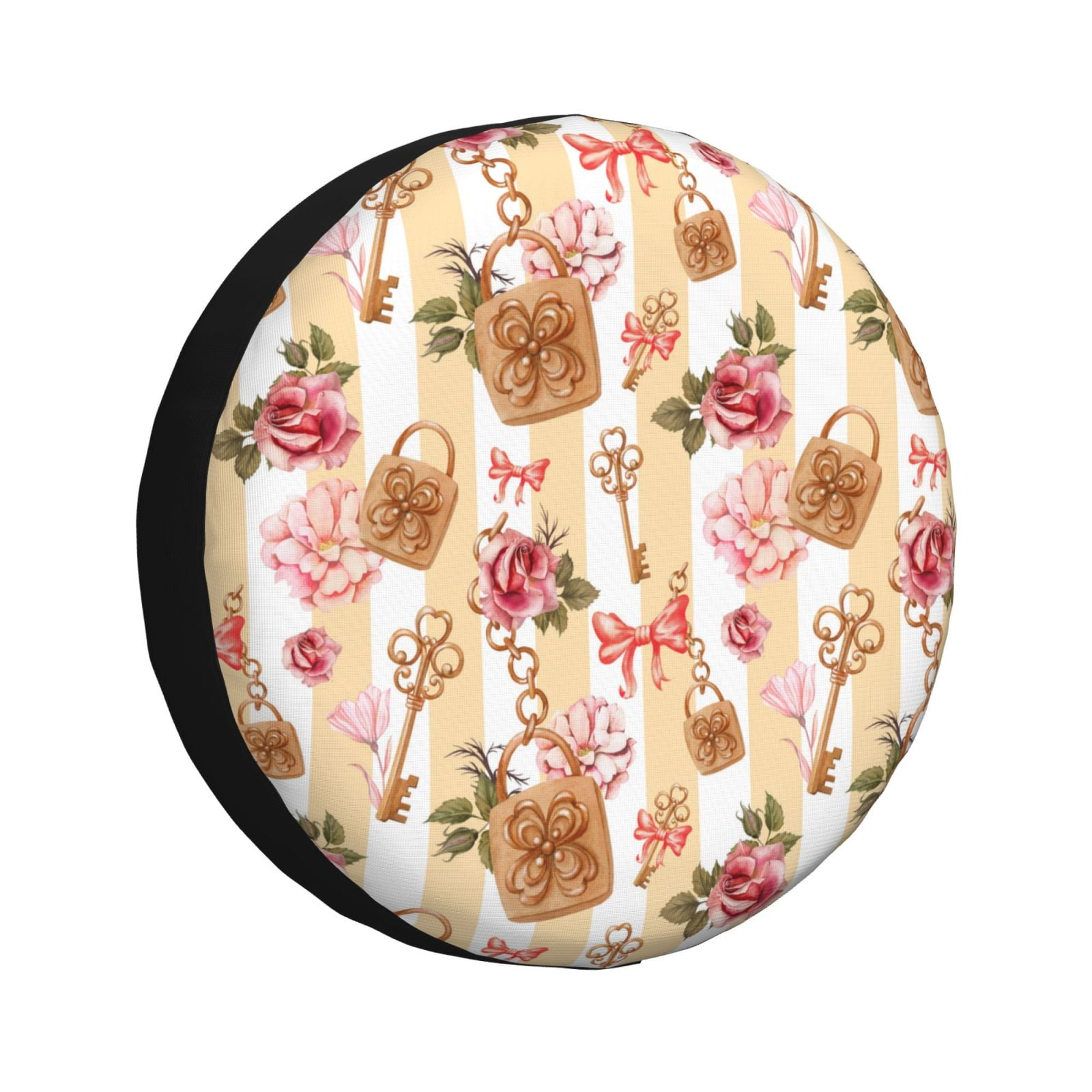 Kdxio Key Lock And Flowers for Tire Cover Wheel Protectors Tyre Covers