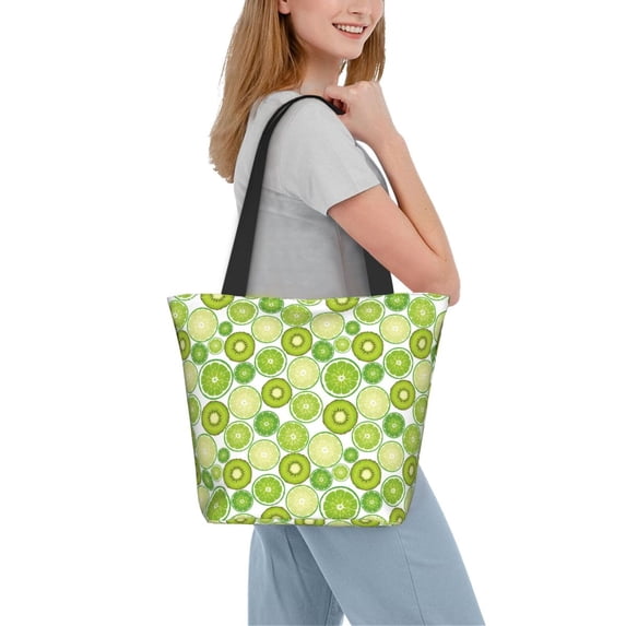Kdxio Kiwi Lemon Women Reusable Grocery Bags Foldable Ripstop,Reusable Shopping Bags for Shopping,Gym,Gift