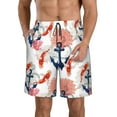 thumbnail image 1 of Kdxio Koi Fish And Corals Pattern Mens Casual Shorts - Drawstring Summer Beach Sports Shorts for Men, 1 of 5
