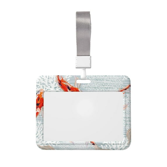 Kdxio Koi Fish Corals,Spring Summer Card Badge Holder Work Badge Sleeve for Office, School, Factory, ID Credit Cards, Driver Licenses and Passes