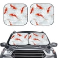 thumbnail image 1 of Kdxio Koi Fish Corals,Spring Summer Print 2-Piece Sun Shade Front Windshield - Foldable Car Front Window Sunshades For Most Sedans Suv Truck, 1 of 6