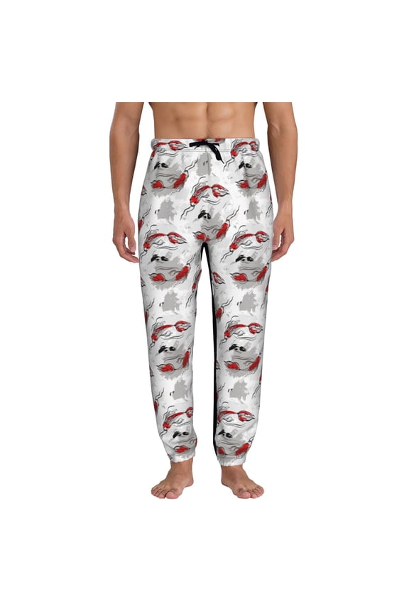 Koi Fish Pattern Joggers,Sweatpants for Men with Pockets-Medium