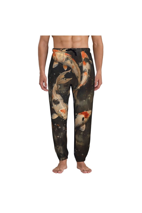Koi Fish Tranquility Pattern Joggers,Sweatpants for Men with Pockets-Small