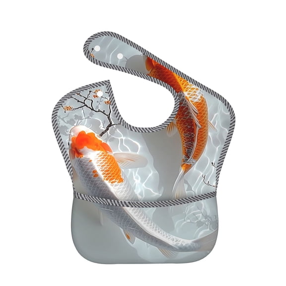 Kdxio Koi Fish Water Bibs For Babies, Baby Bibs for Eating, Toddler Bibs, Waterproof Bibs, Feeding Bibs, for Toddlers, Boys, Girls