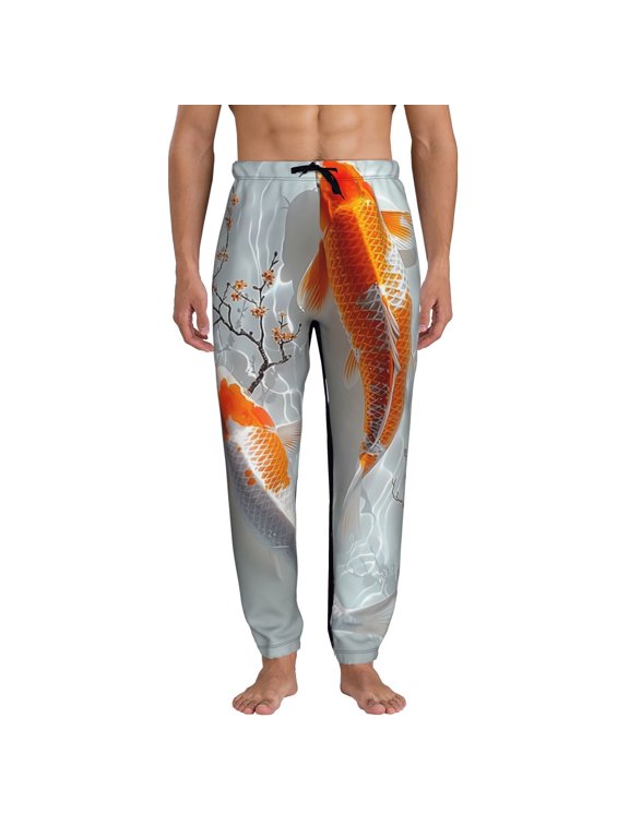 Koi Fish Water Pattern Joggers,Sweatpants for Men with Pockets-XX-Large