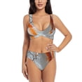 thumbnail image 1 of Kdxio Koi Fish Water Print Women's 2 Piece High Waisted Wrap Spaghetti Strap Summer Swimsuit Bikini Set-XX-Large, 1 of 5