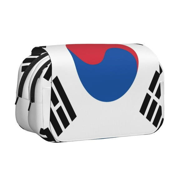 Kdxio Korea for Double Compartment Pen Case Oxford Organizer with Zipper Pockets for Students Artists