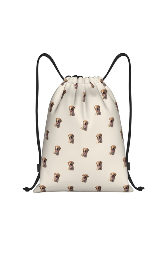 Labrador Retriever Dog Print Drawstring Backpack Bag,Waterproof Draw String Back Sack, Gym Drawstring Bags Swim Bag For Unisex