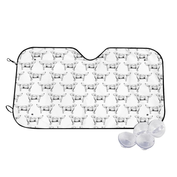 Kdxio Labrador Retriever Dog Print Windshield Sun Shade,UV Rays and Sun Heat Protection,Sunshade for Car Windshield,Car Shade Front Windshield - Medium