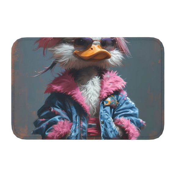 Kdxio Lady Duck,16" x 24", Non-Slip Front Door Mats,Outdoor Welcome Mat Washable