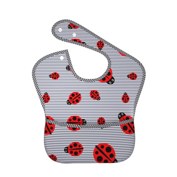 Kdxio Ladybug Bibs For Babies, Baby Bibs for Eating, Toddler Bibs, Waterproof Bibs, Feeding Bibs, for Toddlers, Boys, Girls