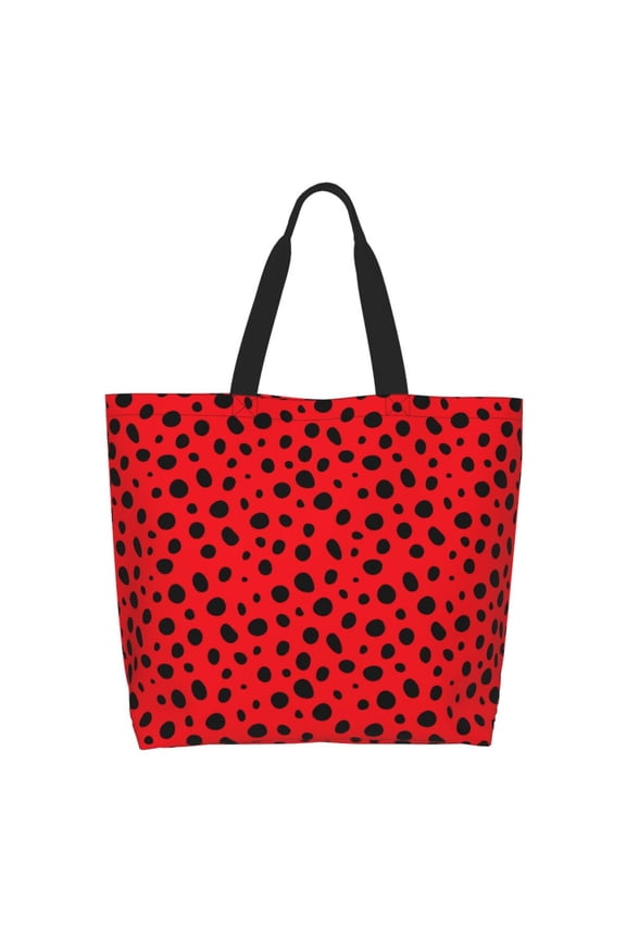 Ladybug Dotted Casual Tote Bags Women Big Capacity Shoulder Bag for Women Travel Shoulder Bags Handbags