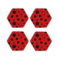 thumbnail image 1 of Kdxio Ladybug Pattern Funny Coasters,4 Pcs Leather Coasters,Housewarming Gifts,Protect Furniture From Water Marks Scratch And Damage, 1 of 1