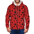 thumbnail image 1 of Kdxio Ladybug Pattern Print Men Hoodies Casual Hoodies for Men with Zip Pockets Full Zip Long Sleeve Sweatshirt Sports Hooded Jacket-3X-Large, 1 of 5