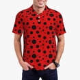 thumbnail image 1 of Kdxio Ladybug Pattern Print Men's Short Sleeve Polo Shirt,Midweight Men's Shirt, 1 of 6