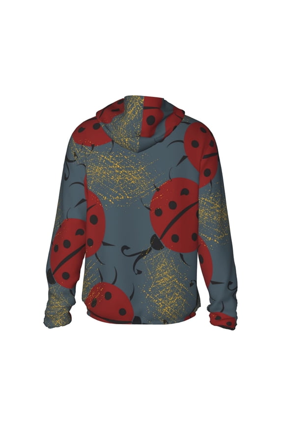 Ladybug Print Women Men Sun Protection UPF 50+ Jackets Zip Up Long Sleeve Hoodie Hiking Lightweight with Pockets