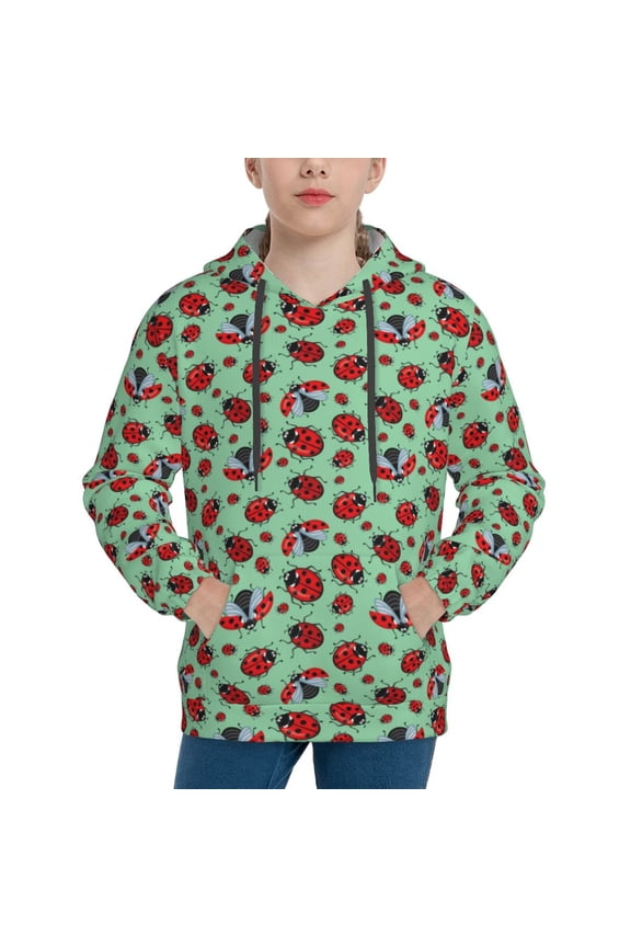 Ladybugs 3 Pattern Boys Athletic Unisex Boys Girls Hoodie with Pocket Sweatshirts-X-Large