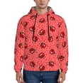 thumbnail image 1 of Kdxio Ladybugs On Red Polka Dot Print Mens Casual Hooded Collar Drawstring Hoodies Pullover Sweatshirts Casual Long Sleeve Shirts-4X-Large, 1 of 7