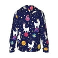 thumbnail image 1 of Kdxio Lama in Space Print Women Men Sun Protection UPF 50+ Jackets Zip Up Long Sleeve Hoodie Hiking Lightweight with Pockets, 1 of 7