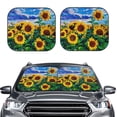 thumbnail image 1 of Kdxio Landscape With Sunflowers Print 2-Piece Sun Shade Front Windshield - Foldable Car Front Window Sunshades For Most Sedans Suv Truck, 1 of 6