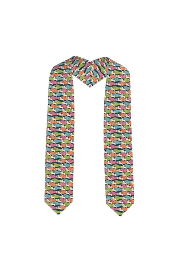 Lantern Koi Fish Graduation Stole Class, Graduation Sash, Unisex Adult 36" Academic Commencements-Sharp Corner