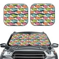 thumbnail image 1 of Kdxio Lantern Koi Fish Print 2-Piece Sun Shade Front Windshield - Foldable Car Front Window Sunshades for Most Sedans SUV Truck, 1 of 6