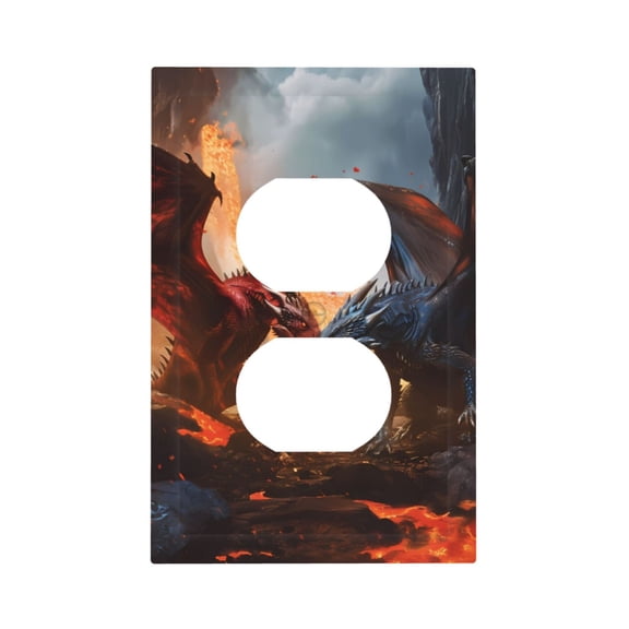 Kdxio Lava Dragon Decorator Light Switch or Receptacle Outlet Wall Plate Decorator Wall Plate Child Safe Outlet Cover-Style S