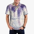 thumbnail image 1 of Kdxio Lavender Blooms Window Print Men's Short Sleeve Polo Shirt,Midweight Men's Shirt-4X-Large, 1 of 5