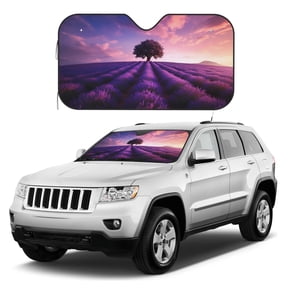 Kdxio Lavender Field Sunset Print Windshield Sun Shade, Foldable Sun Blocker for Car,Truck,SUV Automotive Interior Sun Protection,Reflective Shade for Front Windshield(Medium)