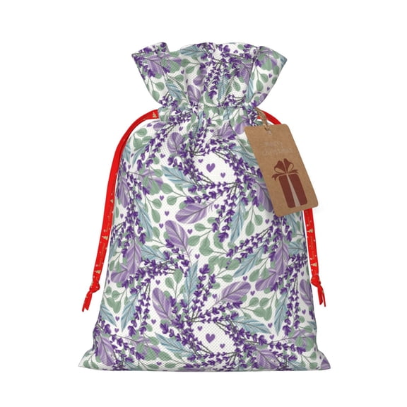 Kdxio Lavender Flowers Christmas Gift Bags, Birthday gift bags Xmas Presents Bags Holiday Gift Bags for Christmas Gifts, Weddings and Birthday-Small