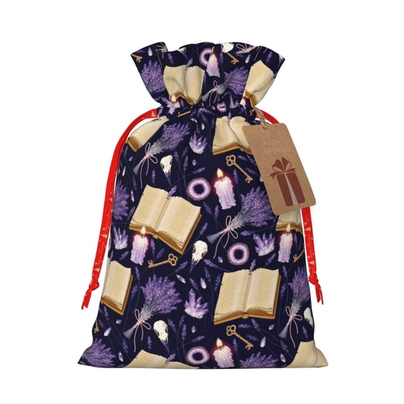 Kdxio Lavender Flowers Christmas Gift Bags, Birthday gift bags Xmas Presents Bags Holiday Gift Bags for Christmas Gifts, Weddings and Birthday-Small