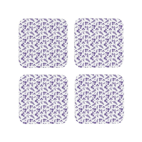 Kdxio Lavender Flowers Funny Coasters,4 Pcs Leather Coasters,Housewarming Gifts,Protect Furniture from Water Marks Scratch and Damage