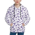 thumbnail image 1 of Kdxio Lavender Flowers Pattern Boys Athletic Unisex Boys Girls Hoodie with Pocket Sweatshirts-Large, 1 of 6