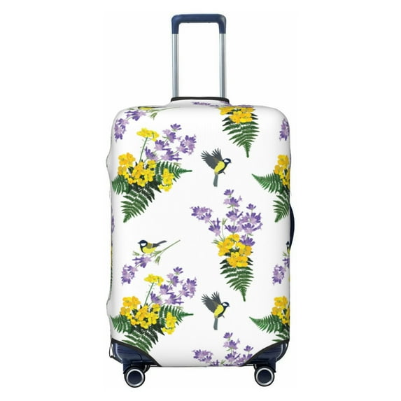 Kdxio Lavender Flowers Pattern Luggage Cover for Travel,Elastic and Durable,Fits 18-32 Inch,-No luggage included
