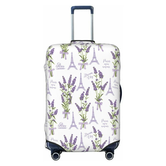 Kdxio Lavender Flowers Pattern Luggage Cover for Travel,Elastic and Durable,Fits 18-32 Inch,-No luggage included