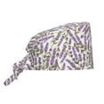 thumbnail image 1 of Kdxio Lavender Flowers Pattern Turban Hat for Women Men Comfortable Adjustable Cleaning Working Cap with Sweatband, 1 of 8