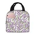 thumbnail image 1 of Kdxio Lavender Flowers Print Insulated Lunch Bag,Reusable Tote Lunch Box for Women Men,Leakproof Cooler Lunch Bags for Work Office Travel Picnic, 1 of 6