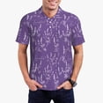thumbnail image 1 of Kdxio Lavender Flowers Print Men's Short Sleeve Polo Shirt,Midweight Men's Shirt, 1 of 6
